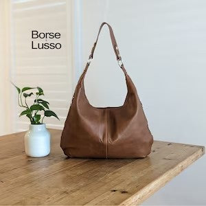 Leather Shoulder Bag, Brown Hobo Bag