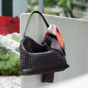 Large Woven Leather Bag for Women