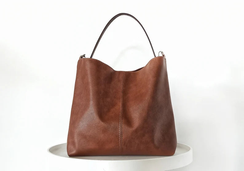 Cognac brown Hobo bag, Leather hobo purse