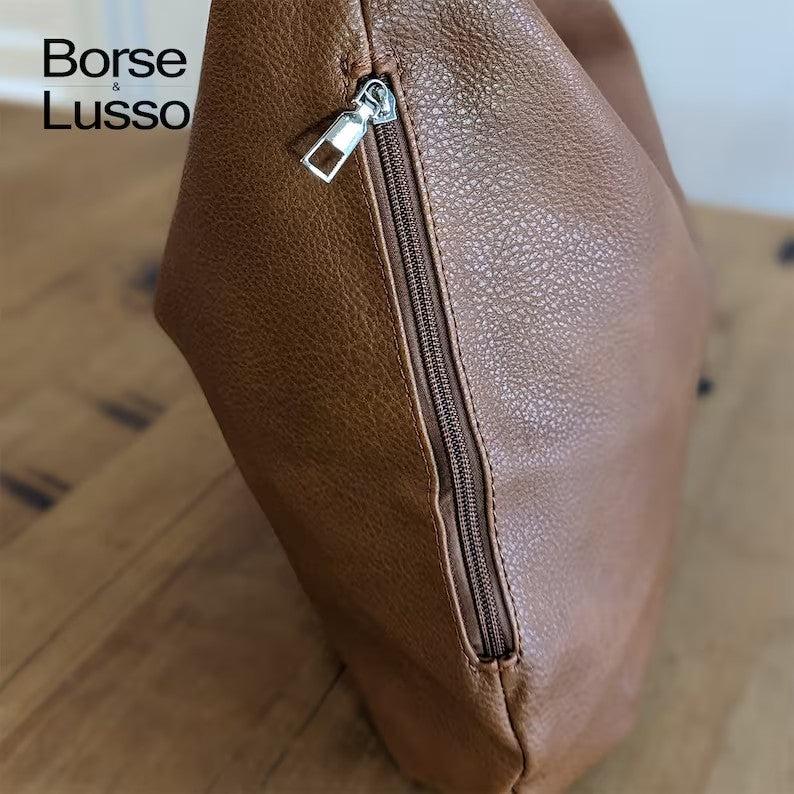 Leather Shoulder Bag, Brown Hobo Bag