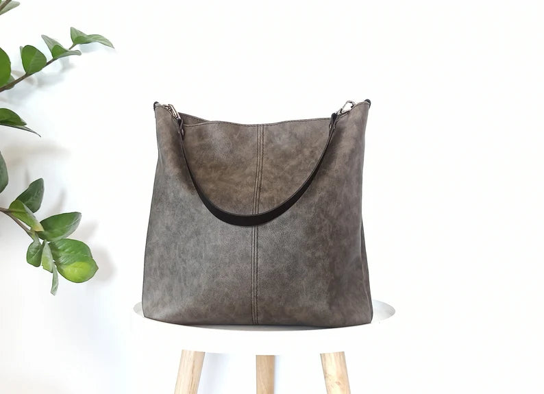 Cognac brown Hobo bag, Leather hobo purse