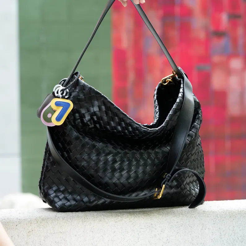 Large Woven Leather Bag for Women